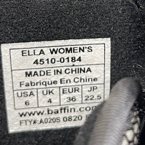 Baffin Ella Womens Boot Mid Height Size 6 Black - Picture 8 of 9